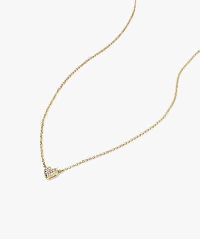 Mini Heart Pavé Diamond Necklace