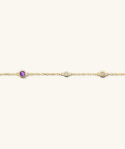 Multi Gemstone Station Bracelet