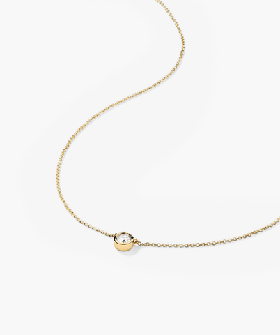 Bezel Lab Grown Diamond Necklace 0.25 ct
