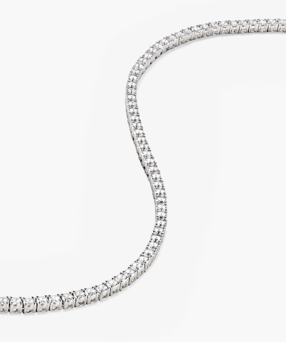 Lab Grown Sapphire Tennis Necklace
