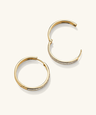 Bold Pavé Diamond Large Hoops