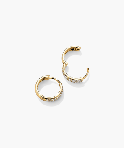 Bold Pavé Diamond Small Hoops
