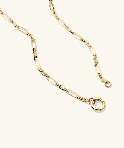 Triple Link Paperclip Chain Charm Necklace