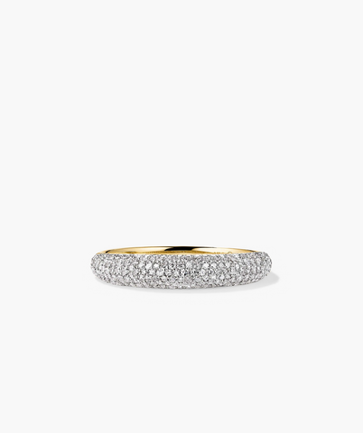 Pavé Diamond Thin Dôme Ring