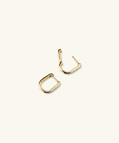 Pavé Diamond Huggie U Hoops