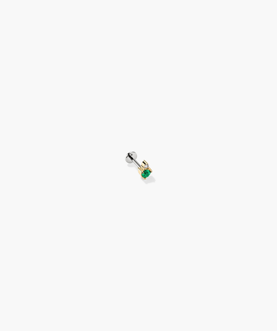Piercing Studio - Duo Diamond and Emerald Flat Back Stud