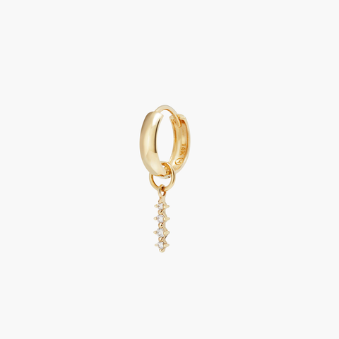 Single Diamond Icicle Hoop Charm