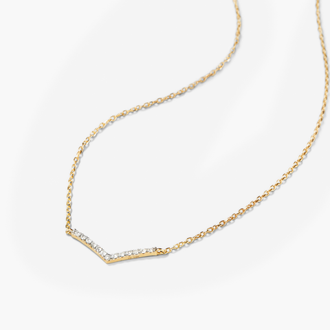 Pavé Diamond Wishbone Necklace