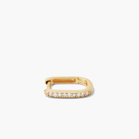 Single Pavé Diamond Huggie U Hoop