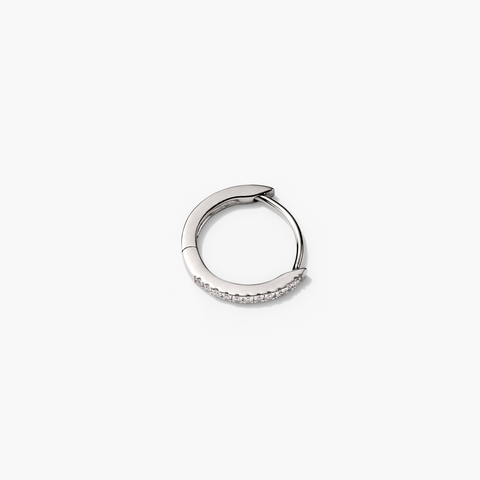 Single Pavé Diamond Huggie Hoop
