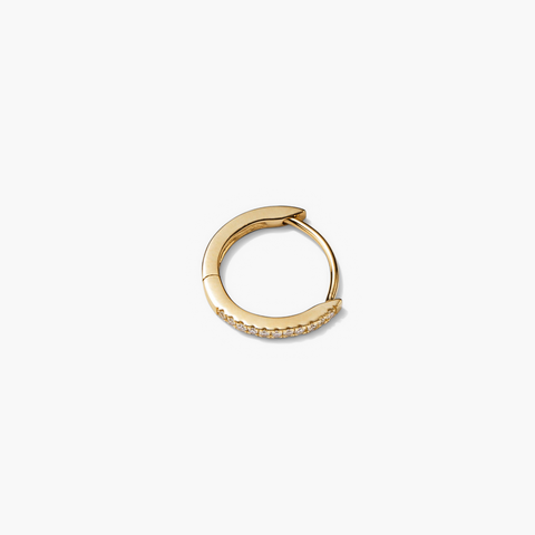 Single Pavé Diamond Huggie Hoop