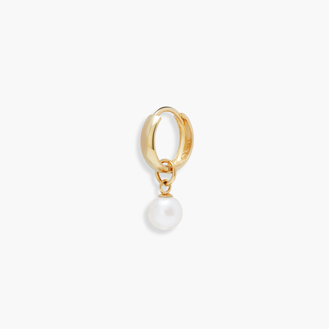 Single Pearl Hoop Charm