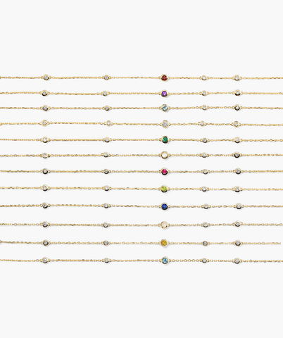 Multi Gemstone Station Bracelet
