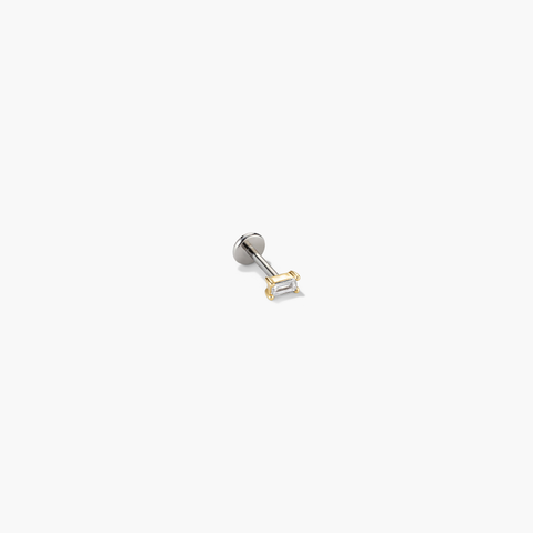 Piercing Studio - Baguette Diamond Flat Back Stud