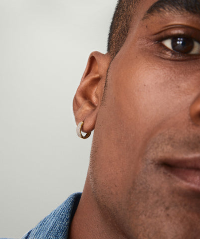 Bold Pavé Diamond Huggie Hoops