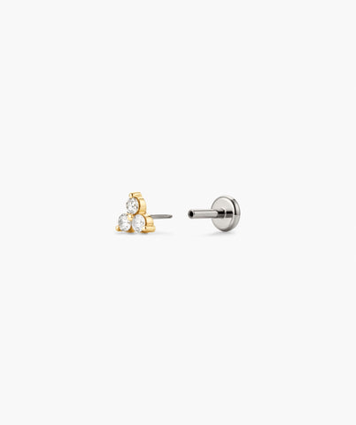 Single Diamond Lotus Stud