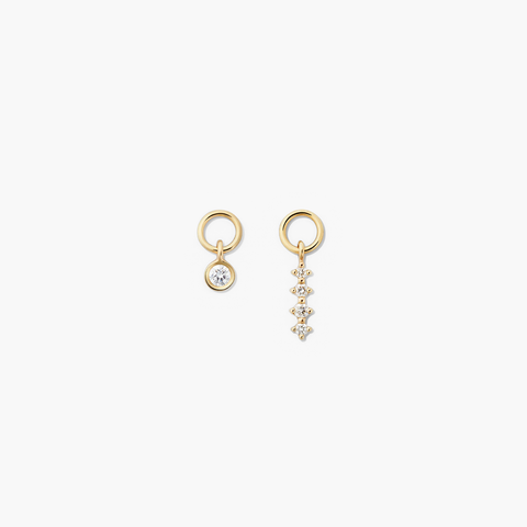 Single Diamond Icicle Hoop Charm