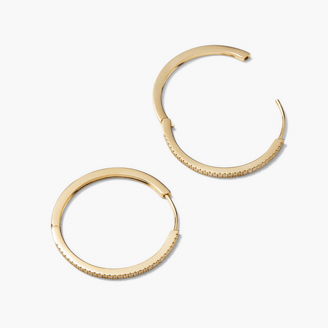 Pavé Diamond Large Hoops