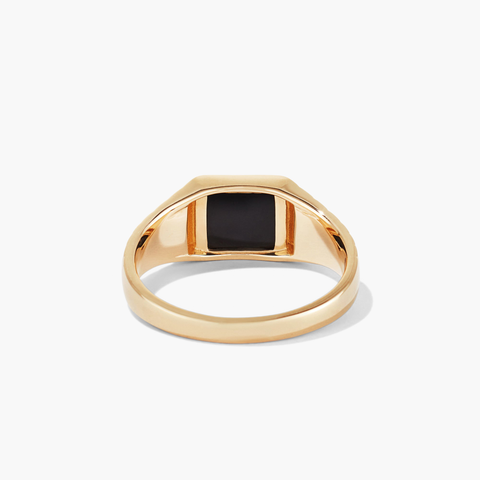 Black Onyx Square Signet Ring
