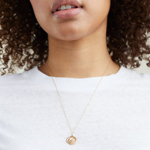 Victory: Winged Coin Charm Pendant