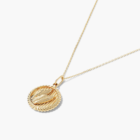 Victory: Winged Coin Charm Pendant