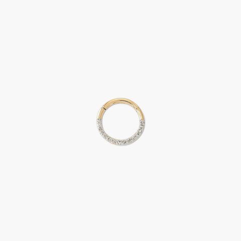 Single Cartilage Pavé Diamond Mini Hoop